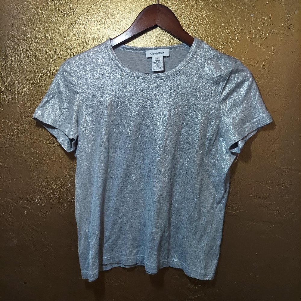 Calvin Klein Sparkly Silver Tee